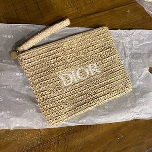 Dior Beige Woven Wristlet